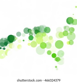 Bubbles Circle Dots Unique Green Bright Vector Background