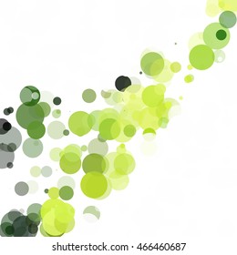Bubbles Circle Dots Unique Green Bright Vector Background