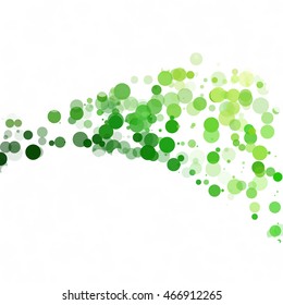 Bubbles Circle Dots Unique Green Bright Vector Background