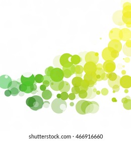 Bubbles Circle Dots Unique Green Bright Vector Background