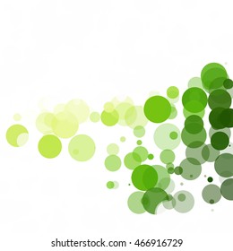 Bubbles Circle Dots Unique Green Bright Vector Background