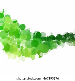 Bubbles Circle Dots Unique Green Bright Vector Background