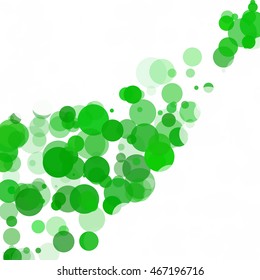 Bubbles Circle Dots Unique Green Bright Vector Background