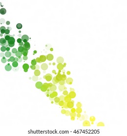 Bubbles Circle Dots Unique Green Bright Vector Background