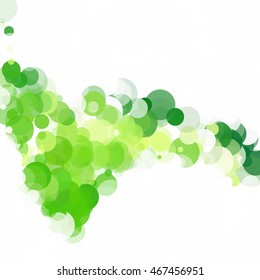 Bubbles Circle Dots Unique Green Bright Vector Background