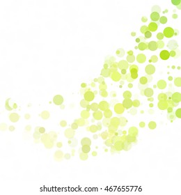Bubbles Circle Dots Unique Green Bright Vector Background