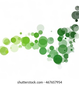Bubbles Circle Dots Unique Green Bright Vector Background