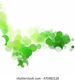 Bubbles Circle Dots Unique Green Bright Vector Background