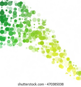 Bubbles Circle Dots Unique Green Bright Vector Background