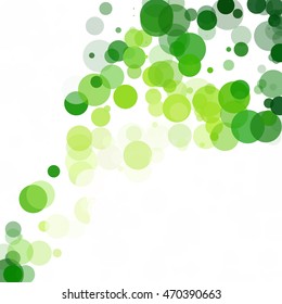 Bubbles Circle Dots Unique Green Bright Vector Background