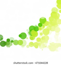 Bubbles Circle Dots Unique Green Bright Vector Background