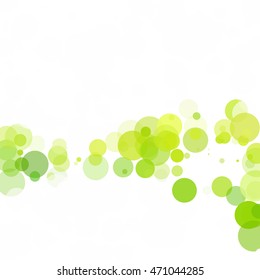 Bubbles Circle Dots Unique Green Bright Vector Background