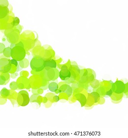 Bubbles Circle Dots Unique Green Bright Vector Background