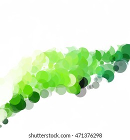 Bubbles Circle Dots Unique Green Bright Vector Background