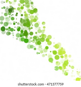 Bubbles Circle Dots Unique Green Bright Vector Background