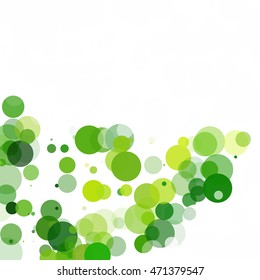 Bubbles Circle Dots Unique Green Bright Vector Background
