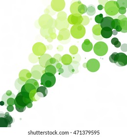 Bubbles Circle Dots Unique Green Bright Vector Background