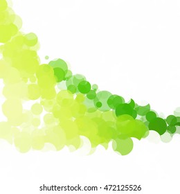 Bubbles Circle Dots Unique Green Bright Vector Background