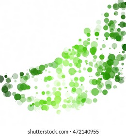 Bubbles Circle Dots Unique Green Bright Vector Background