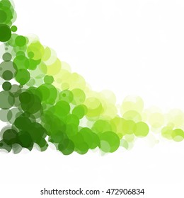 Bubbles Circle Dots Unique Green Bright Vector Background