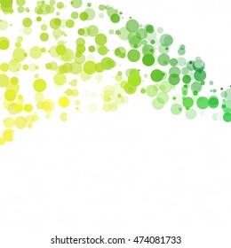 Bubbles Circle Dots Unique Green Bright Vector Background