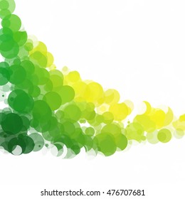 Bubbles Circle Dots Unique Green Bright Vector Background