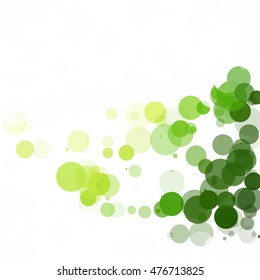 Bubbles Circle Dots Unique Green Bright Vector Background