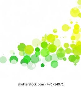 Bubbles Circle Dots Unique Green Bright Vector Background