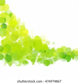 Bubbles Circle Dots Unique Green Bright Vector Background