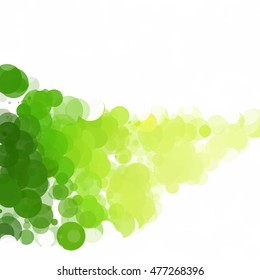 Bubbles Circle Dots Unique Green Bright Vector Background