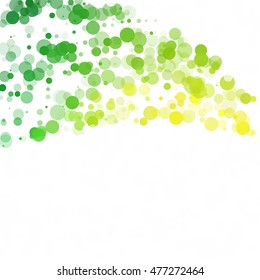 Bubbles Circle Dots Unique Green Bright Vector Background