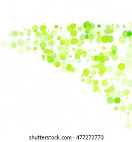 Bubbles Circle Dots Unique Green Bright Vector Background
