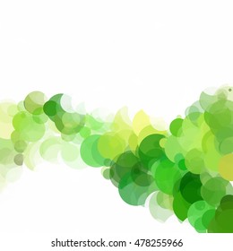 Bubbles Circle Dots Unique Green Bright Vector Background