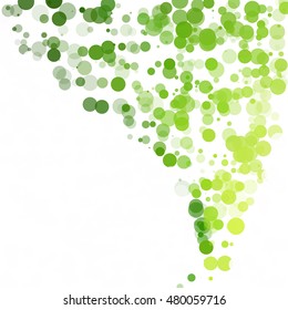 Bubbles Circle Dots Unique Green Bright Vector Background