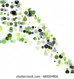 Bubbles Circle Dots Unique Green Bright Vector Background