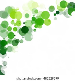 Bubbles Circle Dots Unique Green Bright Vector Background