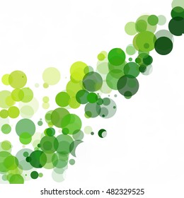 Bubbles Circle Dots Unique Green Bright Vector Background