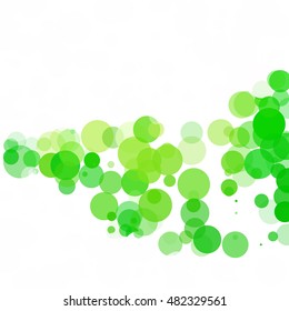 Bubbles Circle Dots Unique Green Bright Vector Background