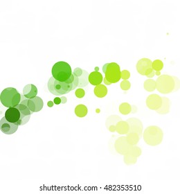 Bubbles Circle Dots Unique Green Bright Vector Background