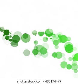 Bubbles Circle Dots Unique Green Bright Vector Background