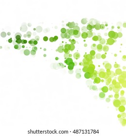 Bubbles Circle Dots Unique Green Bright Vector Background
