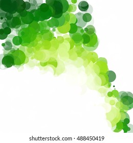 Bubbles Circle Dots Unique Green Bright Vector Background