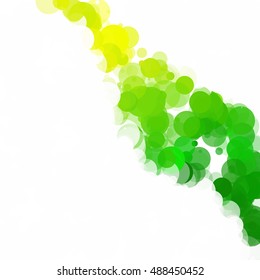 Bubbles Circle Dots Unique Green Bright Vector Background