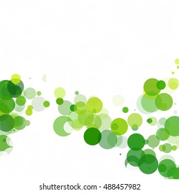Bubbles Circle Dots Unique Green Bright Vector Background