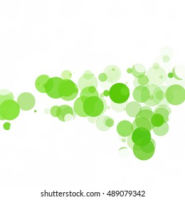 Bubbles Circle Dots Unique Green Bright Vector Background