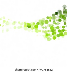 Bubbles Circle Dots Unique Green Bright Vector Background