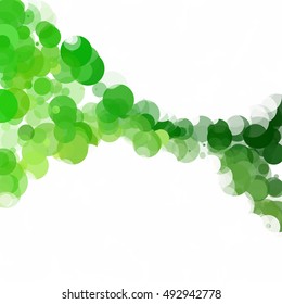 Bubbles Circle Dots Unique Green Bright Vector Background