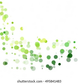 Bubbles Circle Dots Unique Green Bright Vector Background