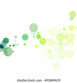 Bubbles Circle Dots Unique Green Bright Vector Background
