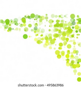Bubbles Circle Dots Unique Green Bright Vector Background